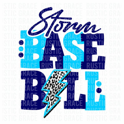 Storm Baseball with Bolt Digital Download