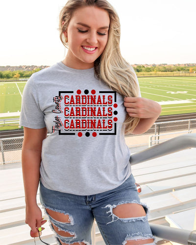 Taylor County Cardinals Rectangle with Dots DTF Transfer