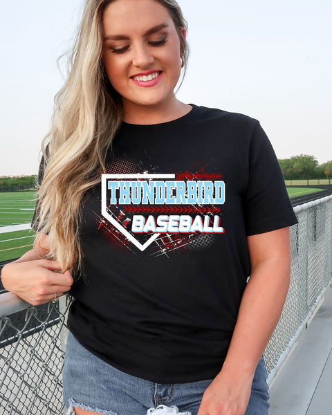 Thunderbird Baseball Home Plate Grunge DTF Transfer