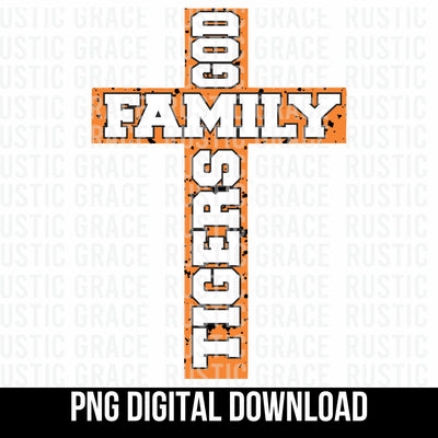 God Family Tigers Cross Digital Download