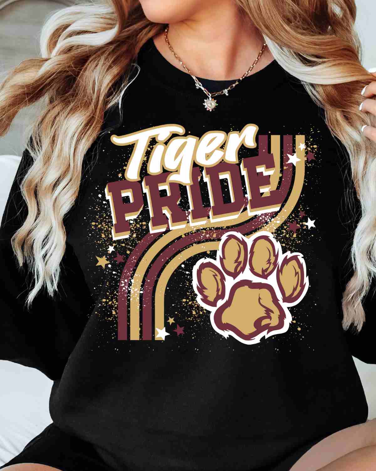 Tiger Pride Wavy Stripes DTF Transfer