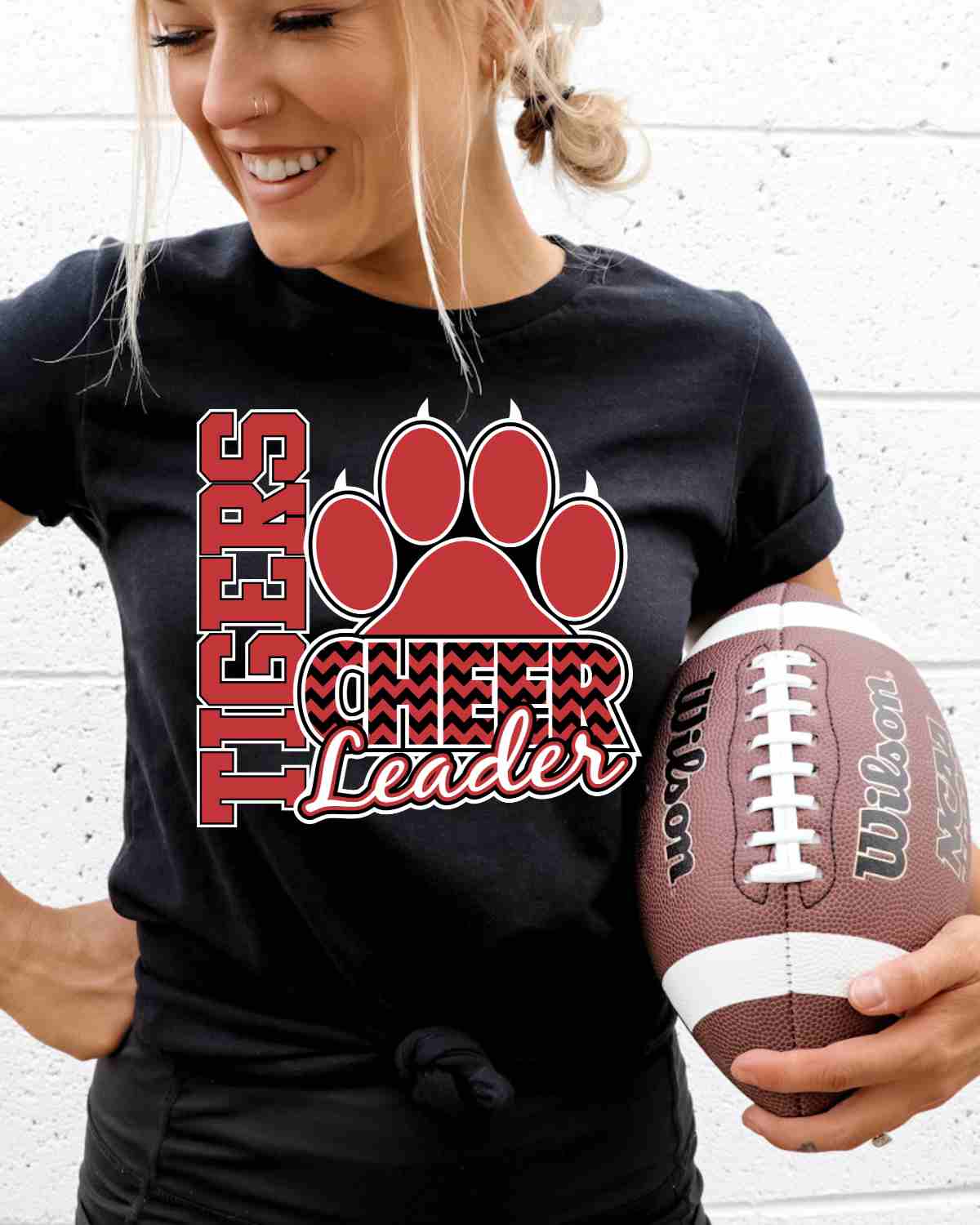 Tigers Cheerleader Paw Chevron DTF Transfer