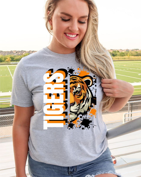 Tigers Split Logo Splatter DTF Transfer