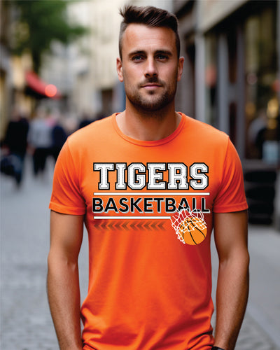 Tigers Basketball Arrows & Hoop DTF Transfer