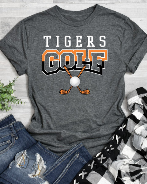 Tigers Golf Crossed Clubs DTF Transfer