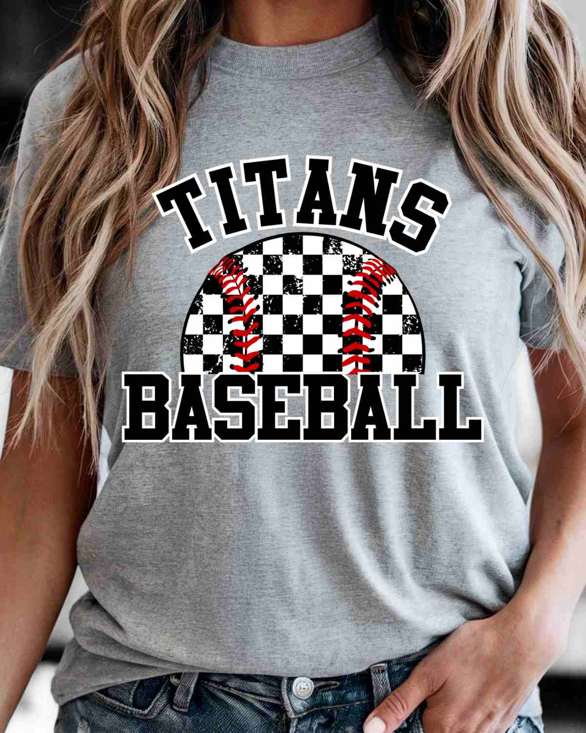 Titans Baseball Checkered DTF Transfer