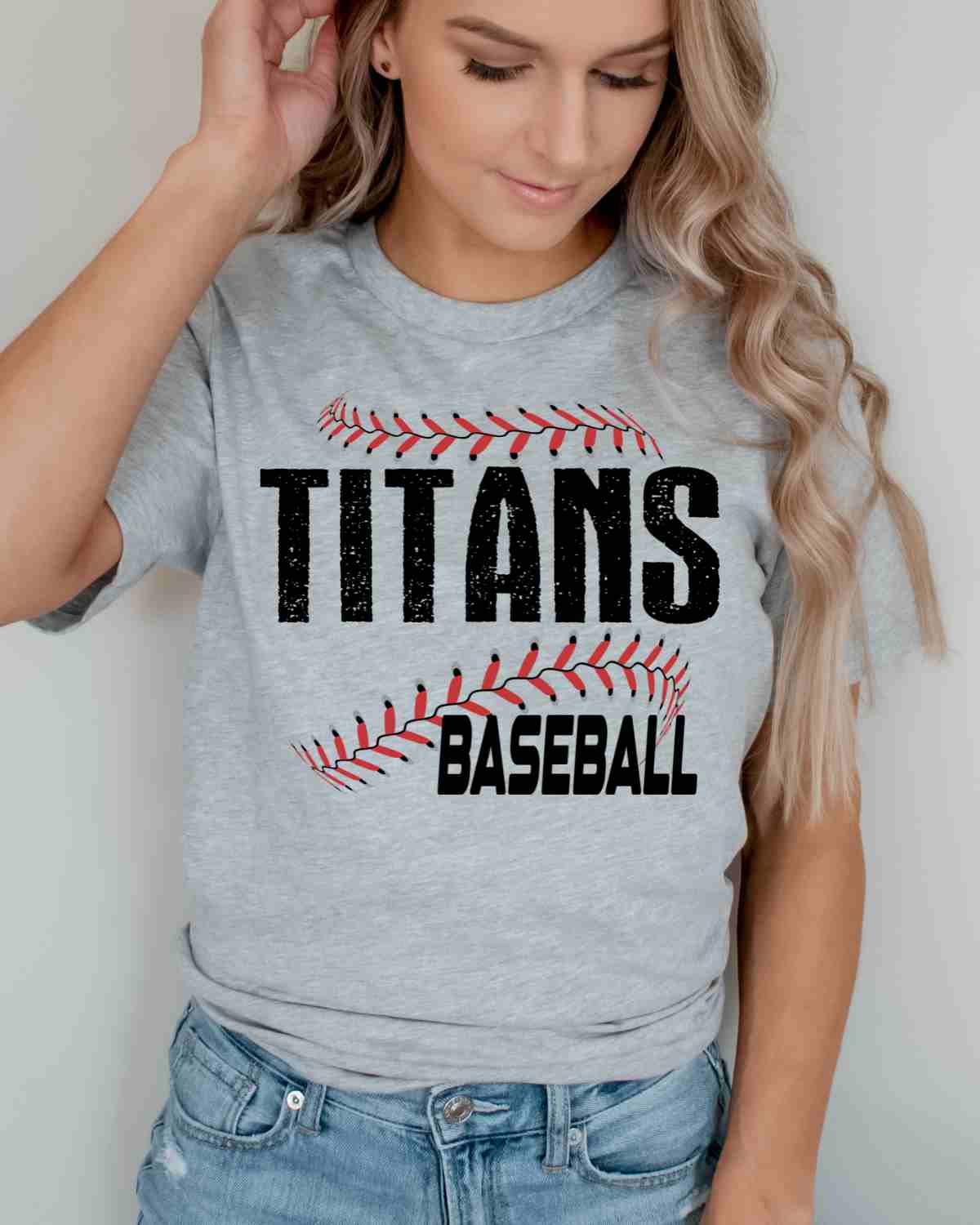 Titans Baseball Laces DTF Transfer - Rustic Grace Heat Transfer Company