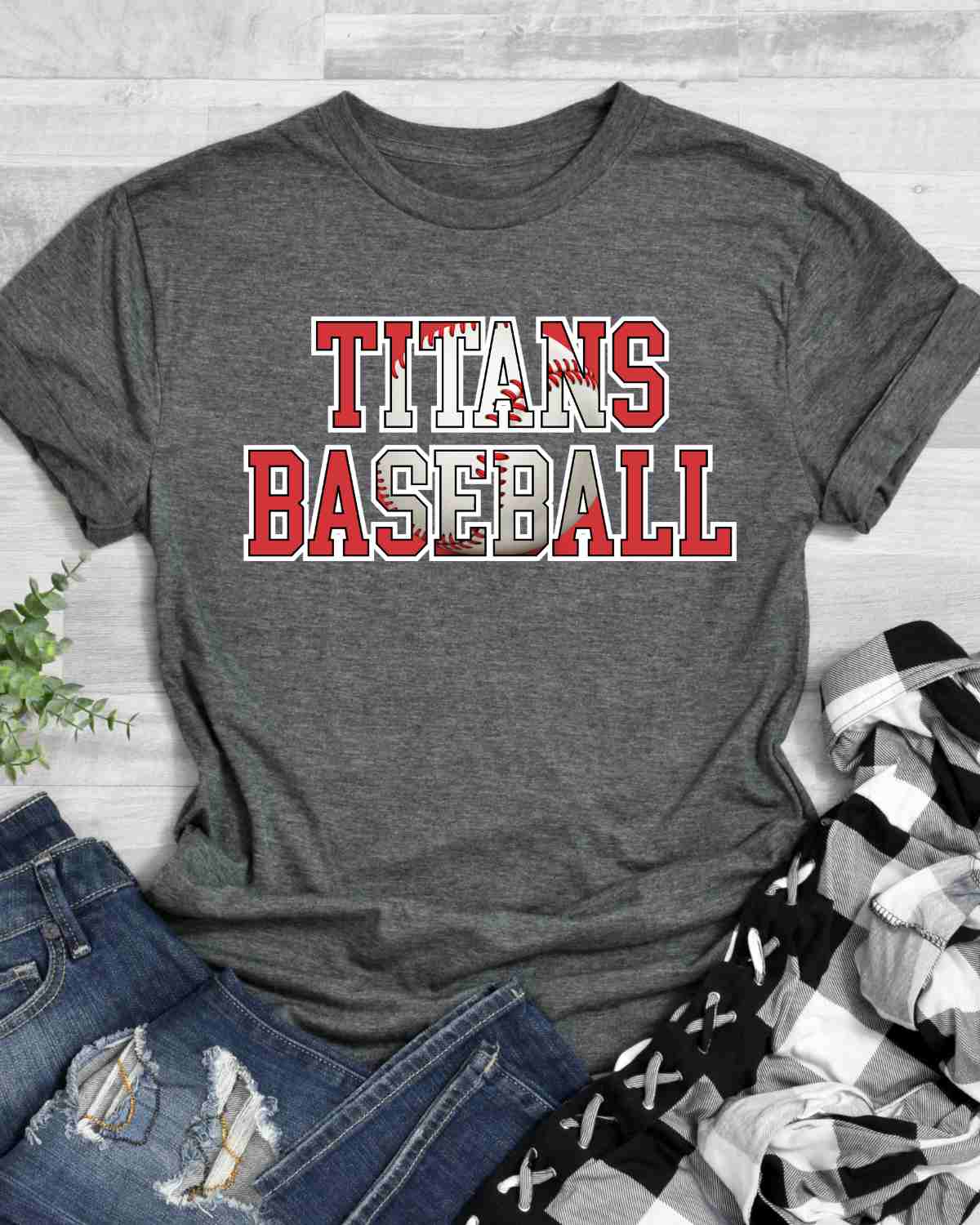 Titans Baseball Words DTF Transfer - Rustic Grace Heat Transfer Company