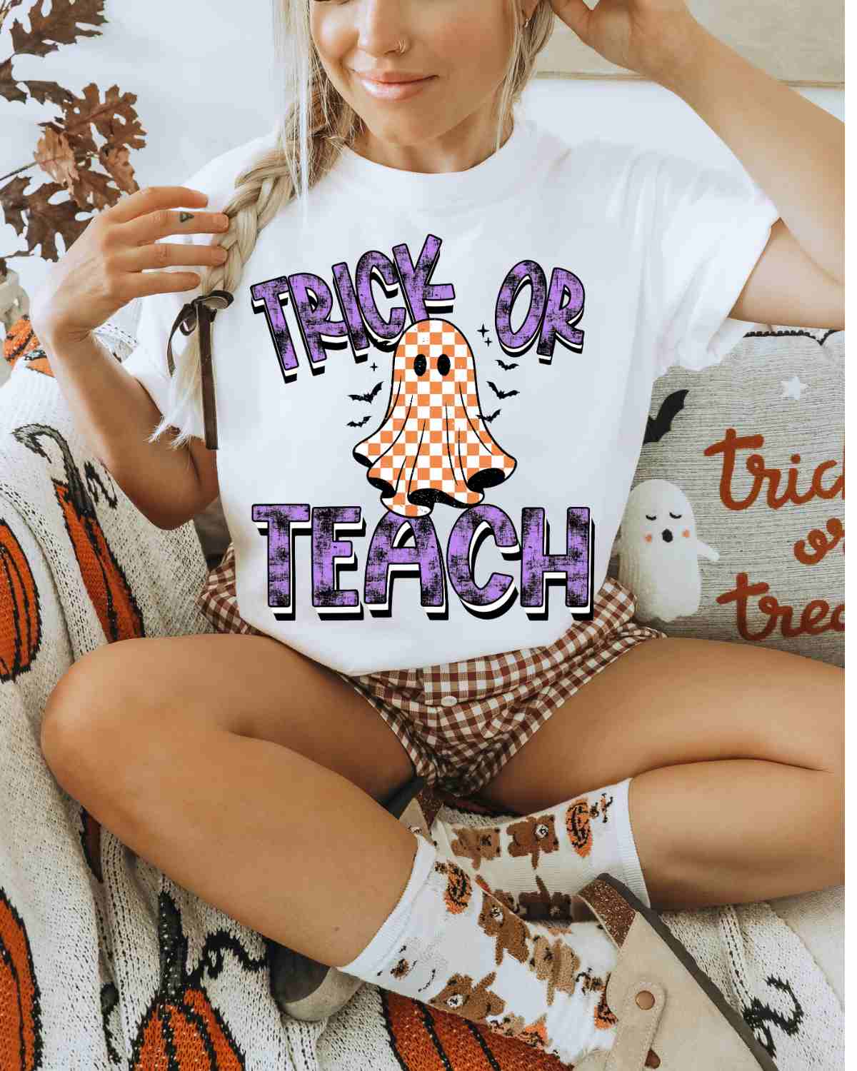 Trick or Teach Ghost DTF Transfer