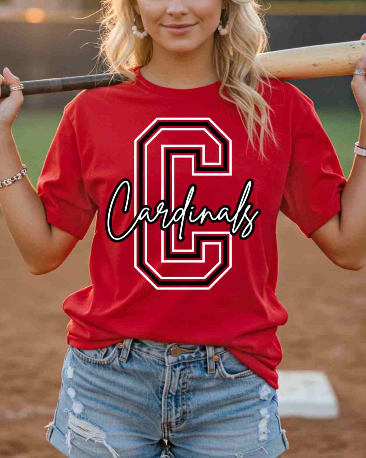 Cardinals Outline Letter DTF Transfer - Rustic Grace Heat Transfer Company