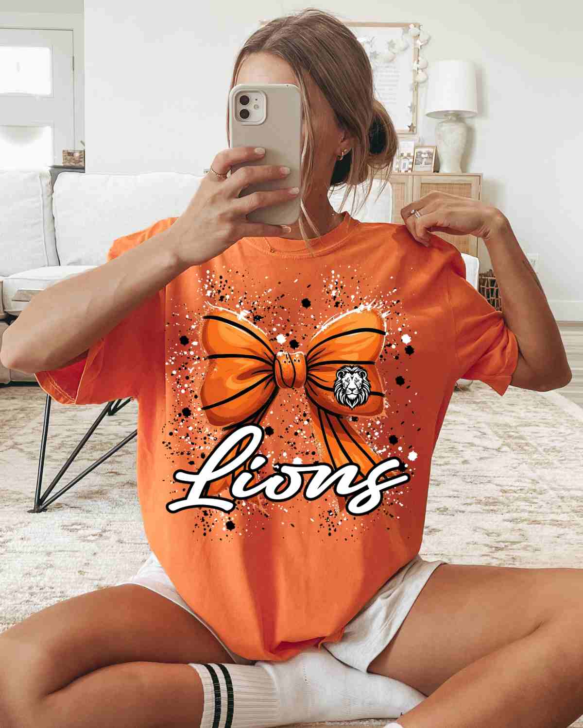 Lions Basketball Bow Splatter DTF Transfer