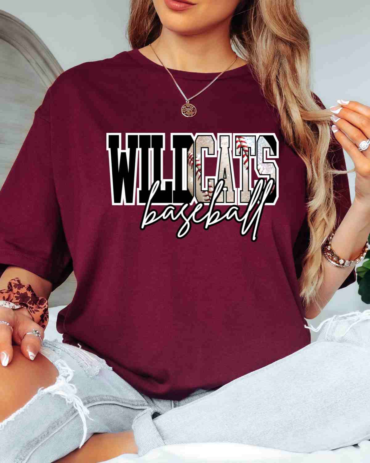 Wildcats Baseball Glitter Ball DTF Transfer