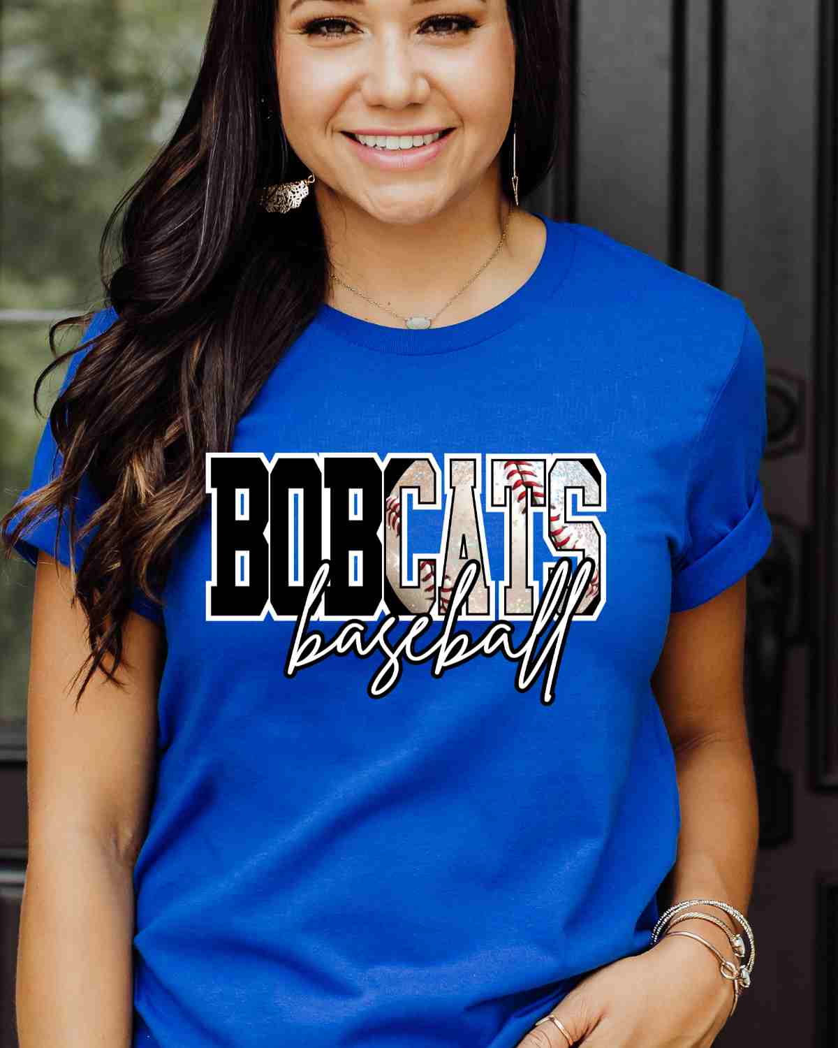 Bobcats Baseball Faux Glitter Ball DTF Transfer