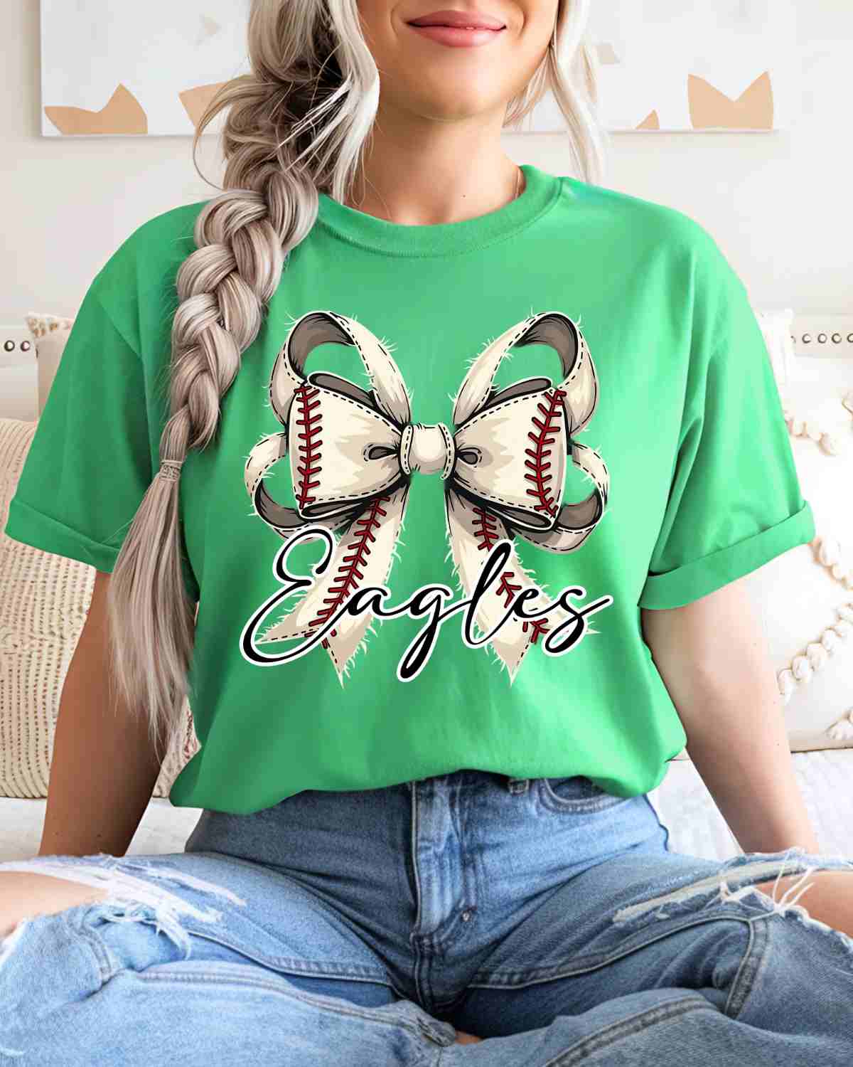 Eagles Baseball Coquette Bow DTF Transfer