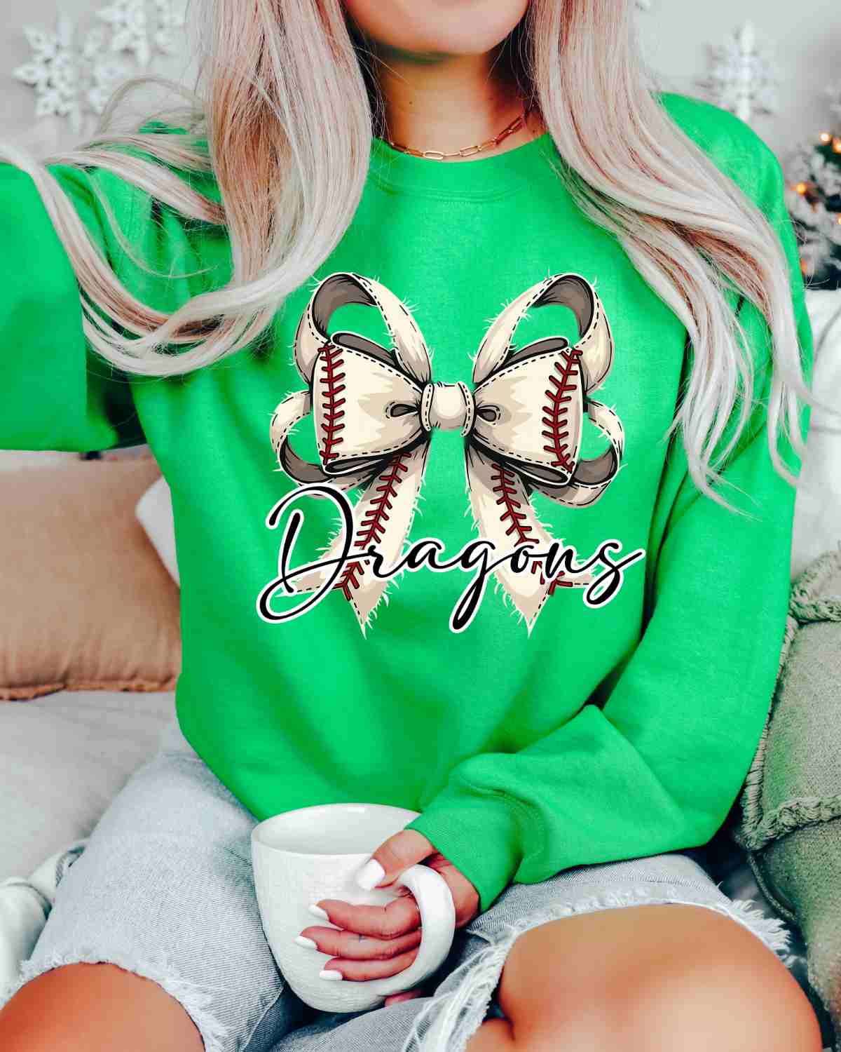 Custom Name Baseball Bow DTF Transfer - Rustic Grace Heat Transfer Company