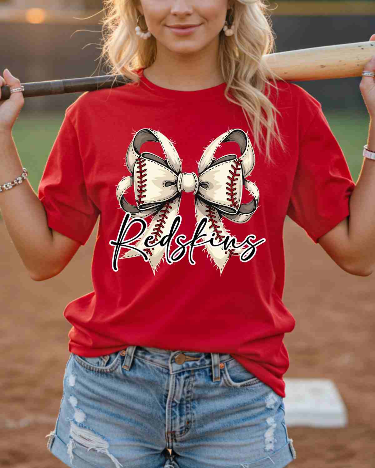 Redskins Baseball Coquette Bow DTF Transfer