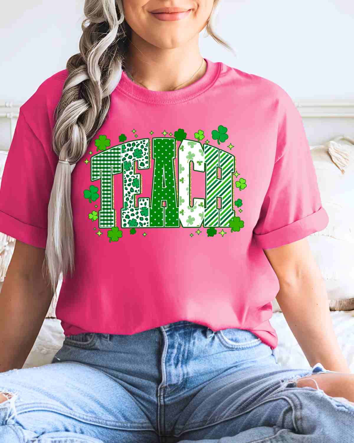 Teach Word Clover DTF Transfer - Rustic Grace Heat Transfer Company