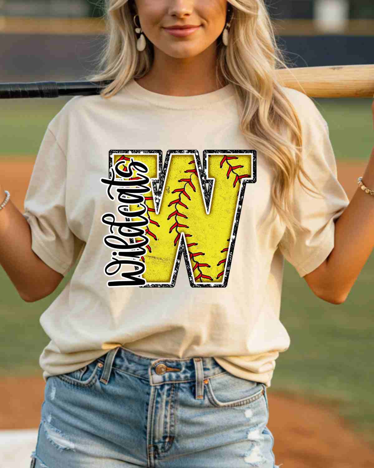 Wildcats Softball Letter DTF Transfer - Rustic Grace Heat Transfer Company