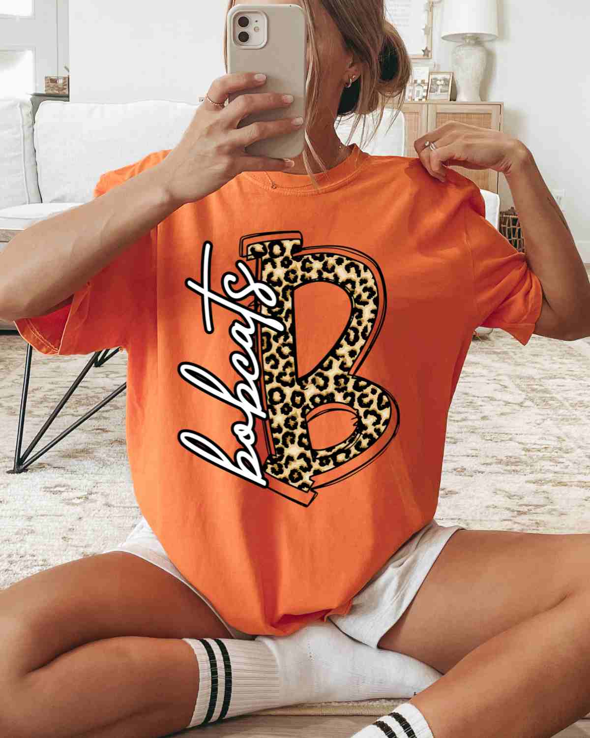 Bobcats Offset Letter Leopard DTF Transfer - Rustic Grace Heat Transfer Company