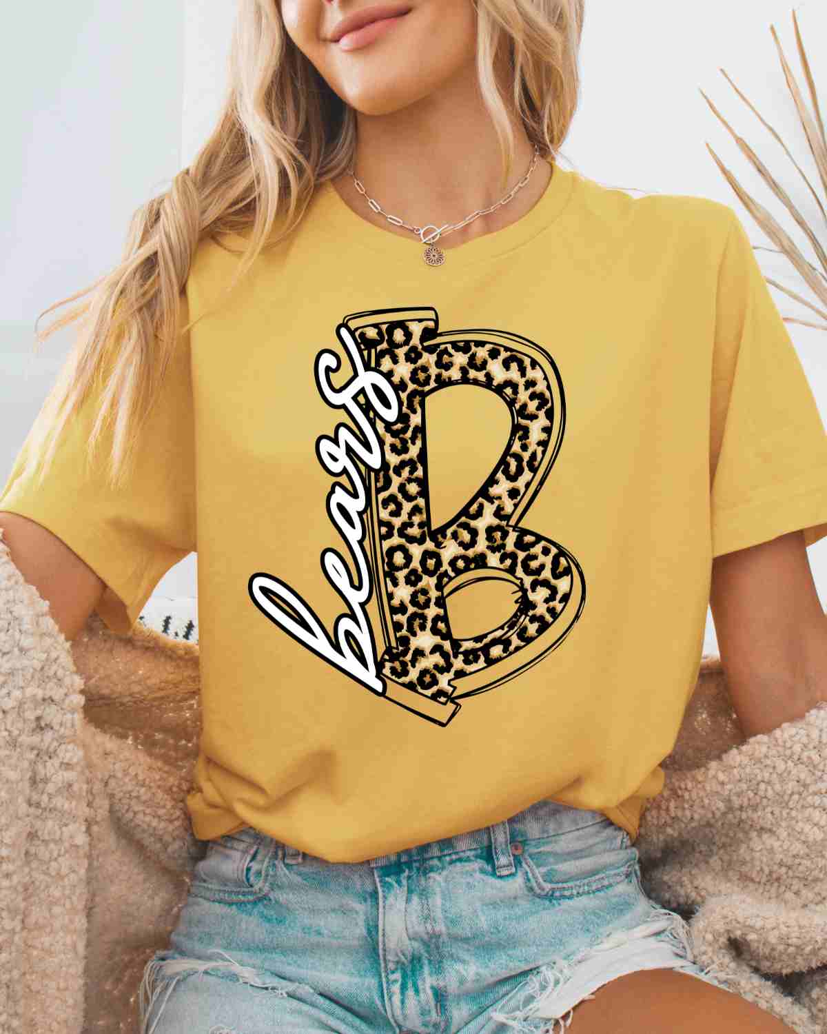 Bears Offset Letter Leopard DTF Transfer - Rustic Grace Heat Transfer Company