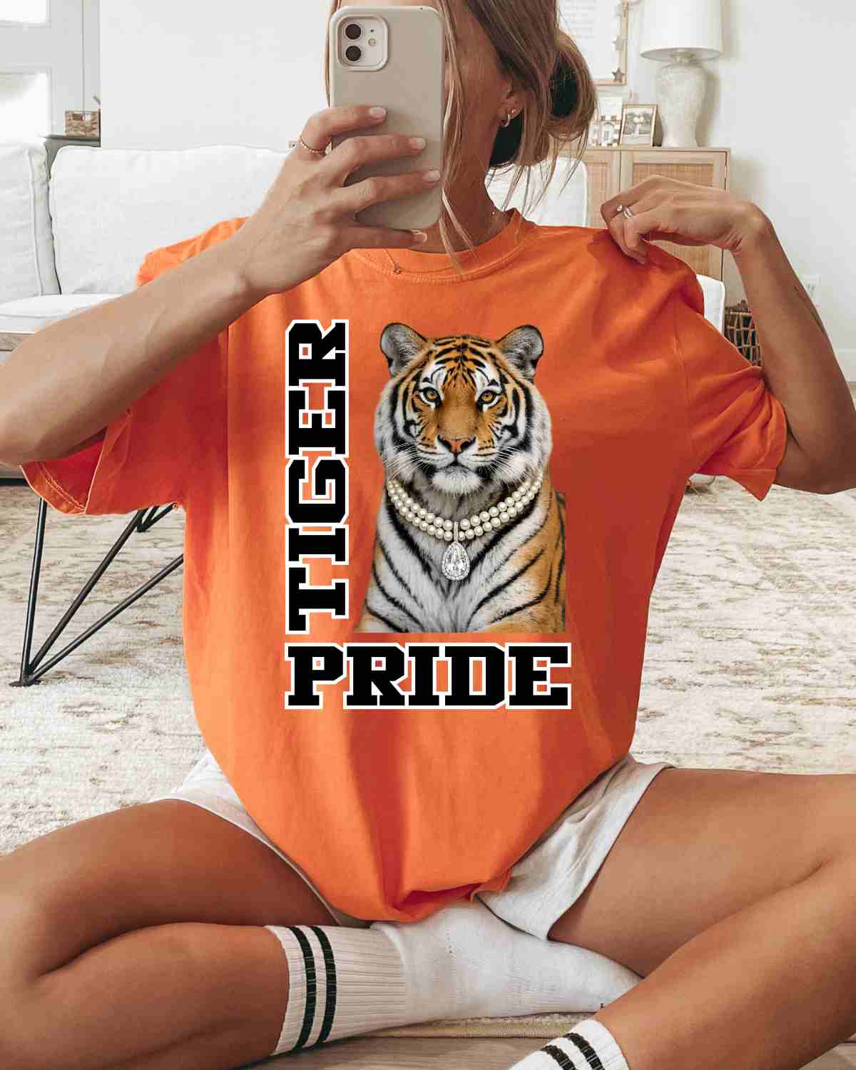 Tiger Pride Pearl Necklace DTF Transfer - Rustic Grace Heat Transfer Company