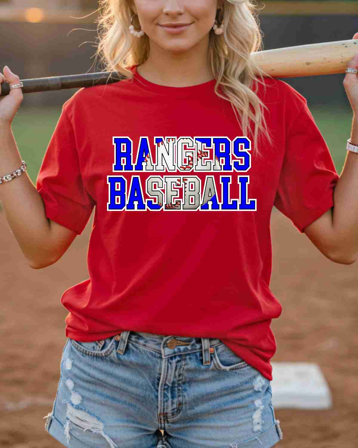 Rangers Baseball Words DTF Transfer
