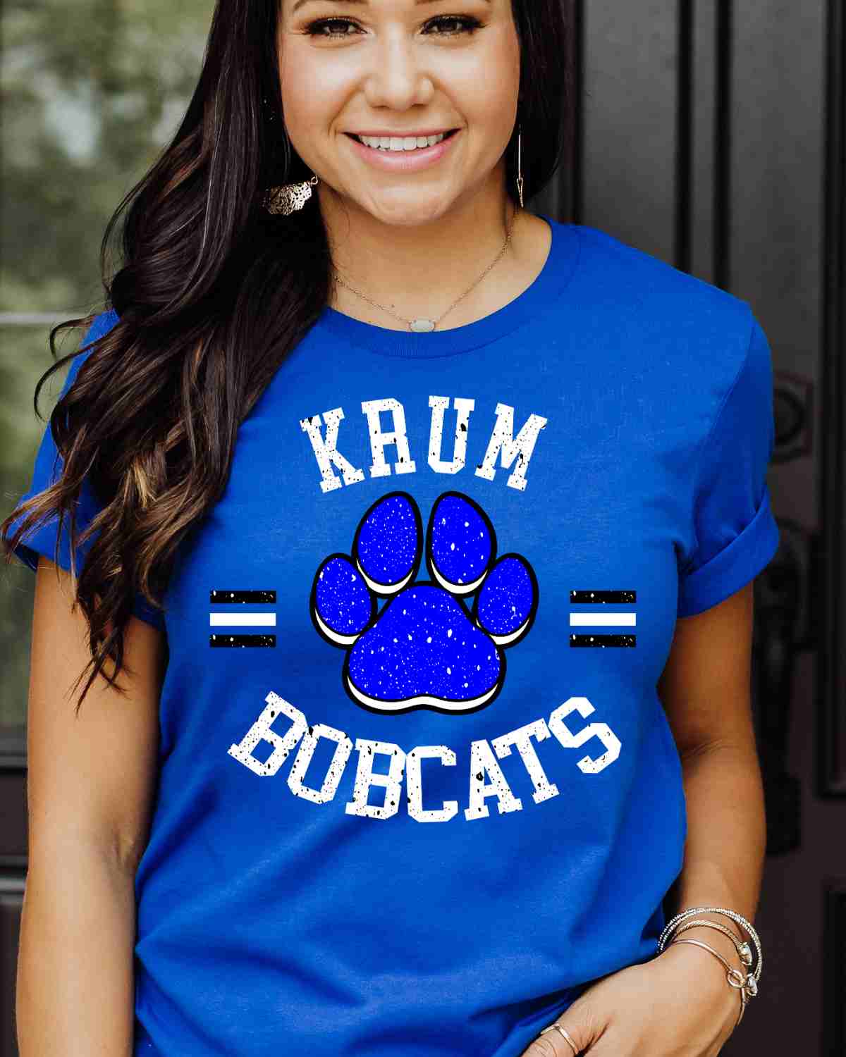 Krum Bobcats Circle Paw DTF Transfer