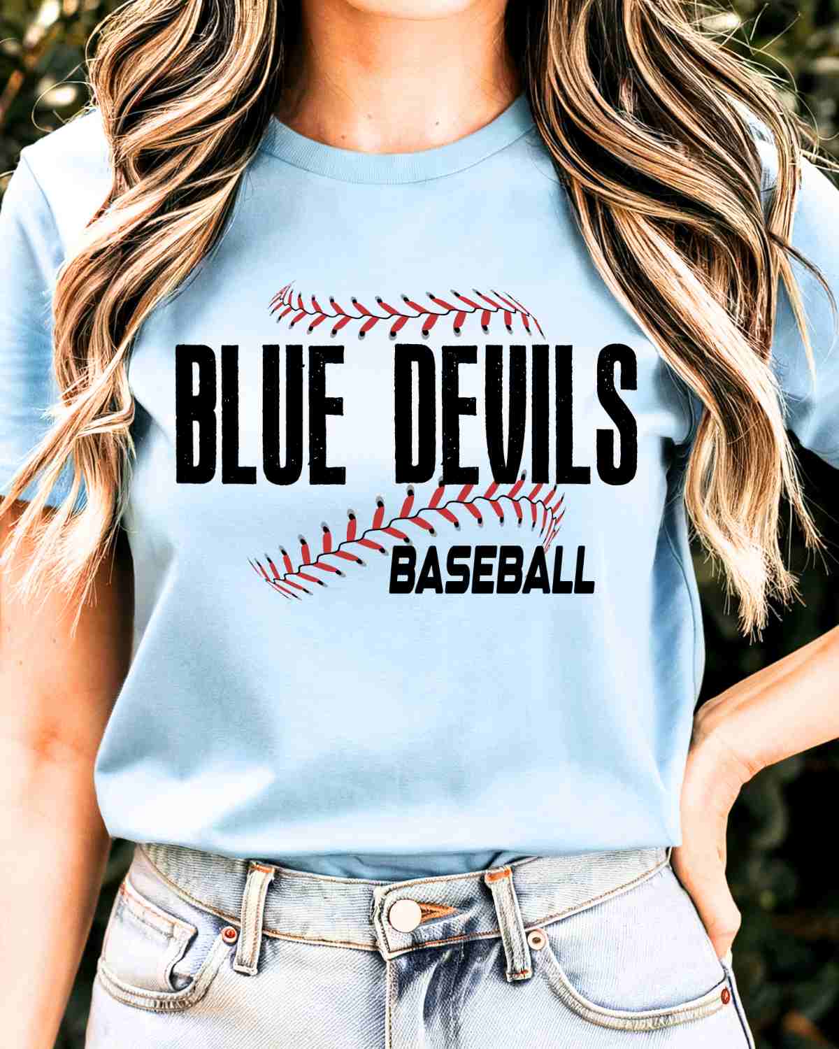 Blue Devils Baseball Laces DTF Transfer