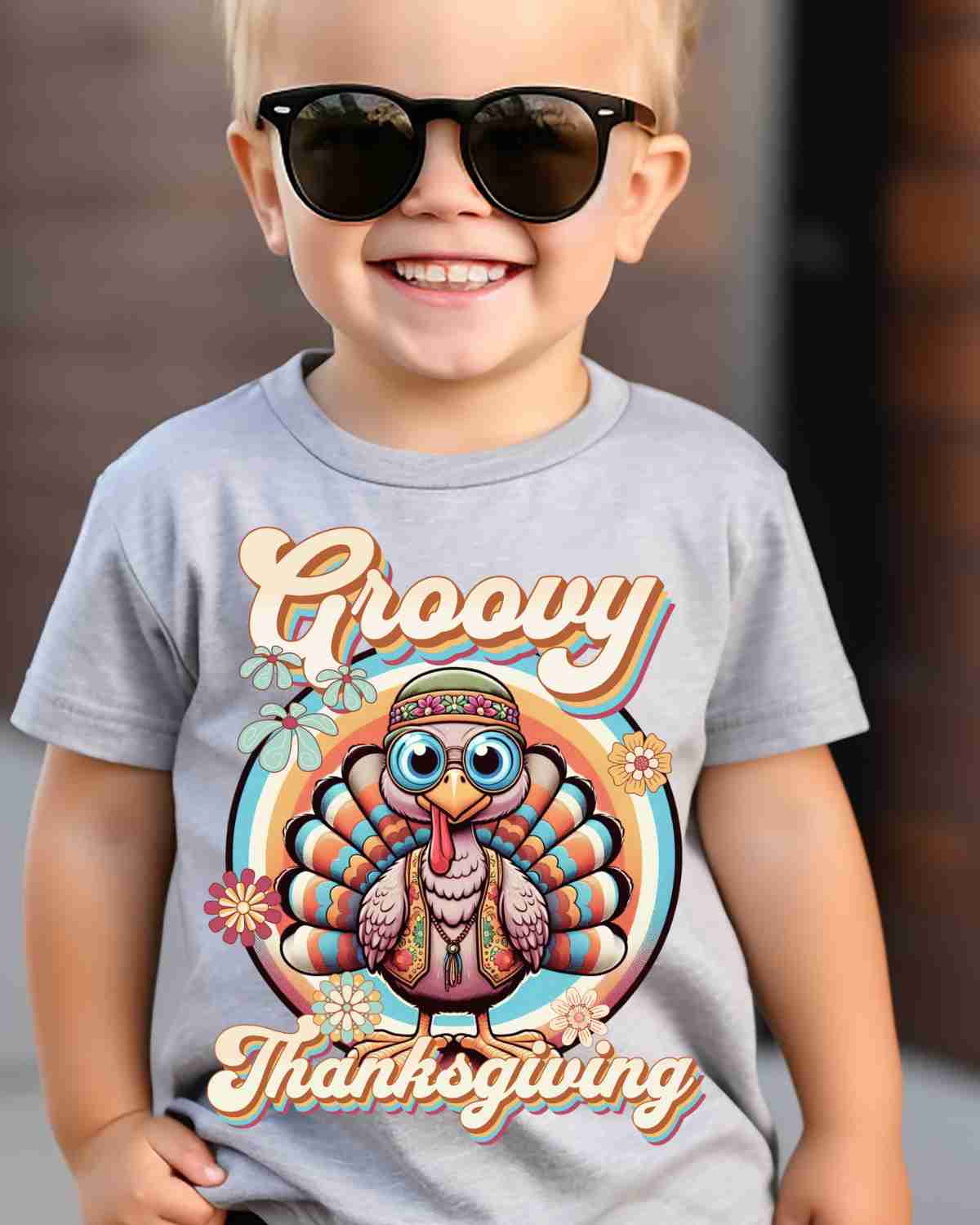 Groovy Thanksgiving Turkey DTF Transfer