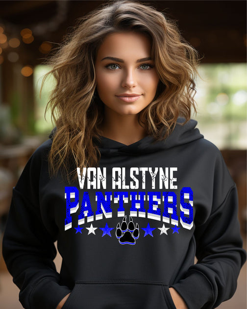 Van Alstyne Panthers Logo Stars DTF Transfer Rustic Grace Heat