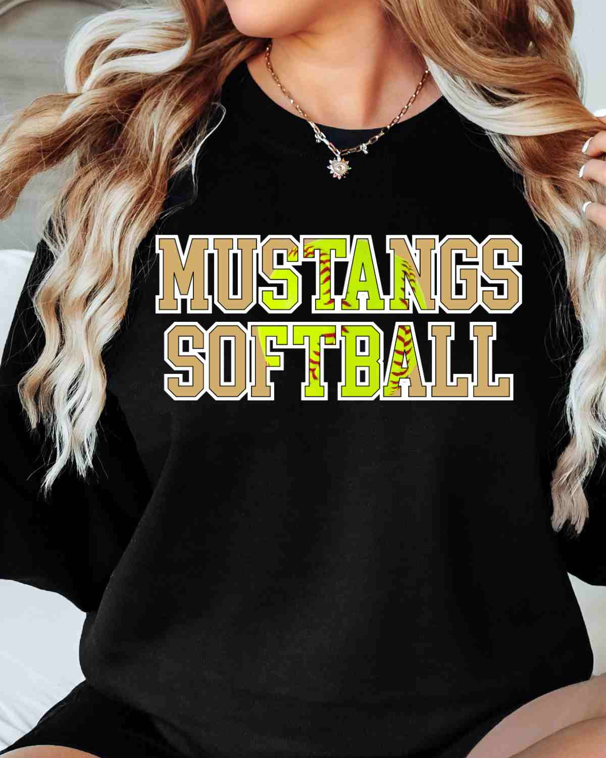 Mustangs Softball Words DTF Transfer