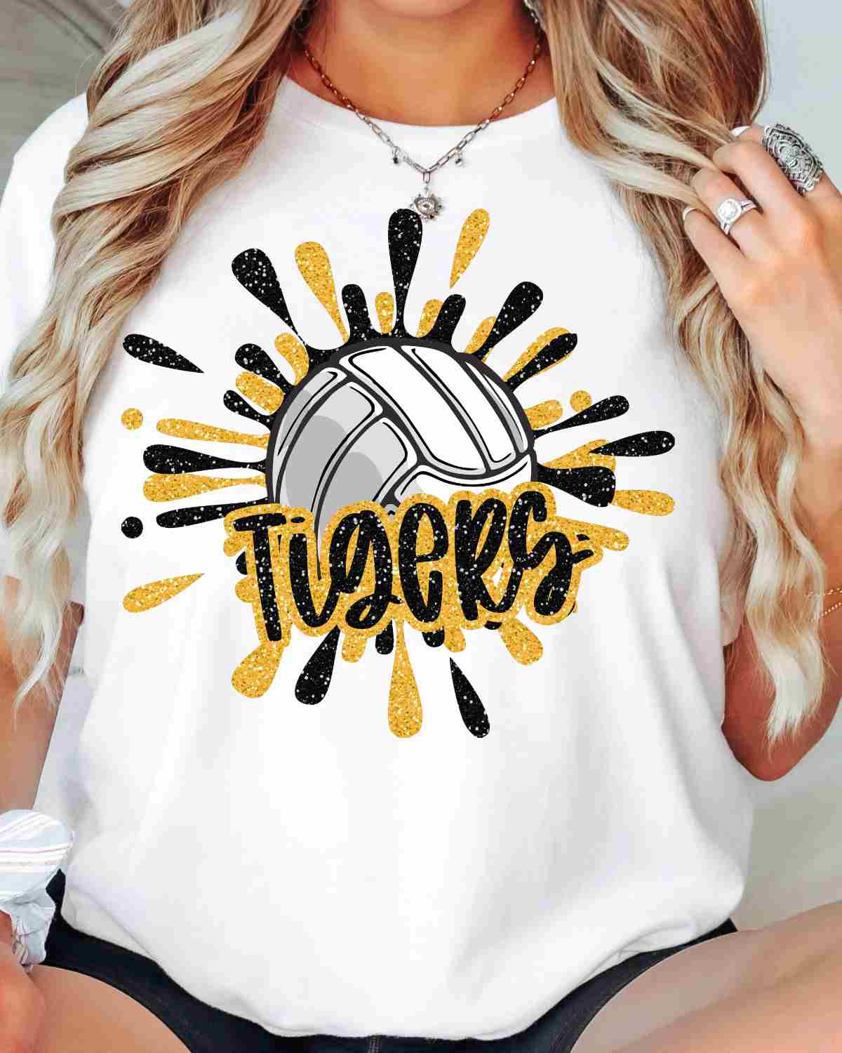 Tigers Volleyball Splatter DTF Transfer
