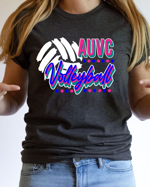 AUVC Volleyball with Dots DTF Transfer