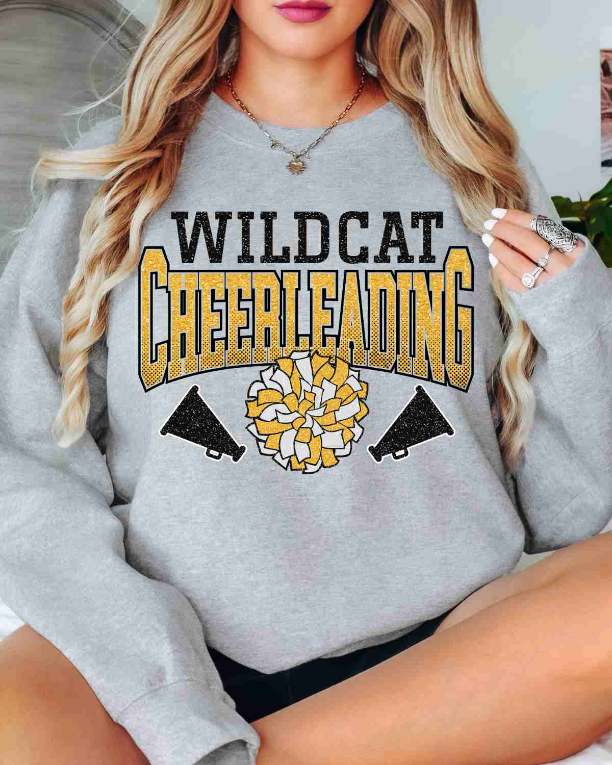 Wildcats Cheerleading Pom DTF Transfer - Rustic Grace Heat Transfer Company
