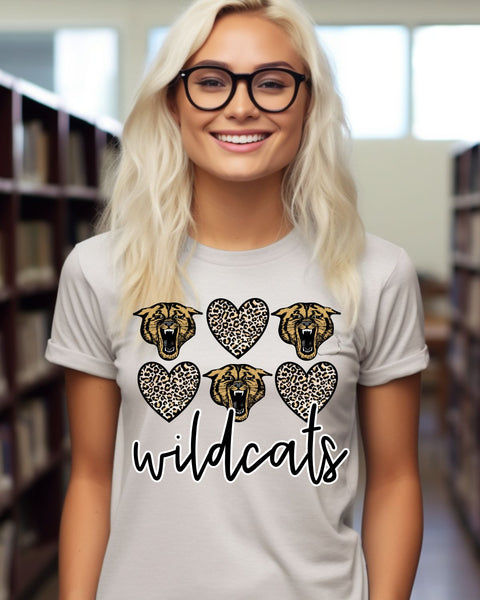 Wildcats Hearts Logo DTF Transfer