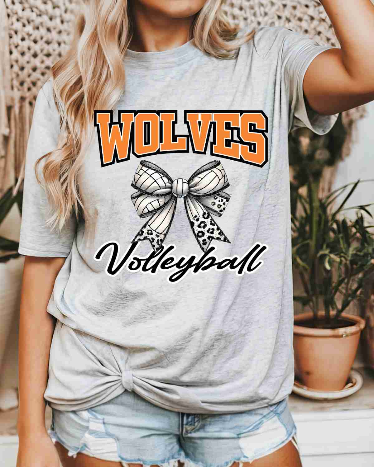 Wolves Volleyball Coquette Bow DTF Transfer