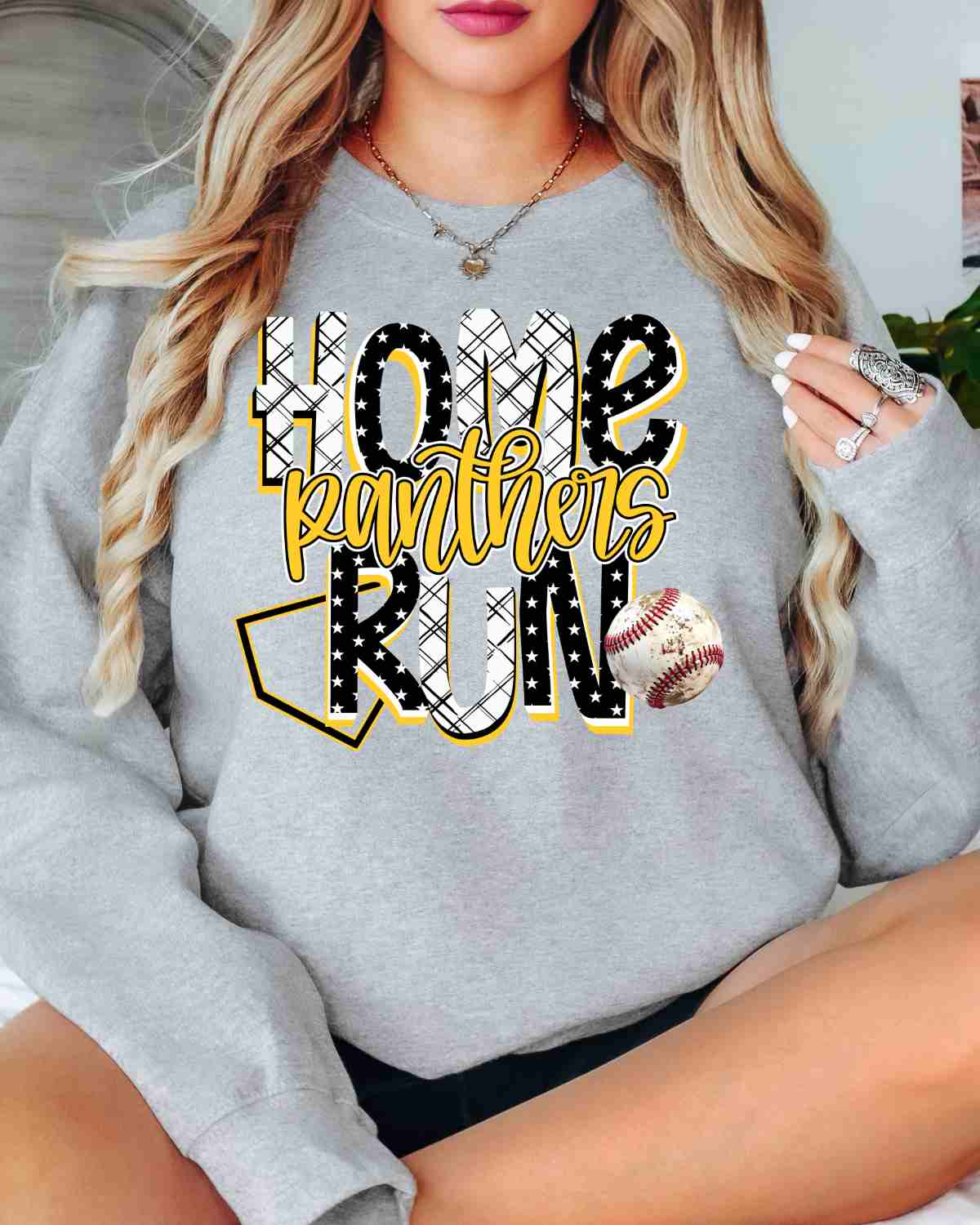Home Run Panthers DTF Transfer - Rustic Grace Heat Transfer Company