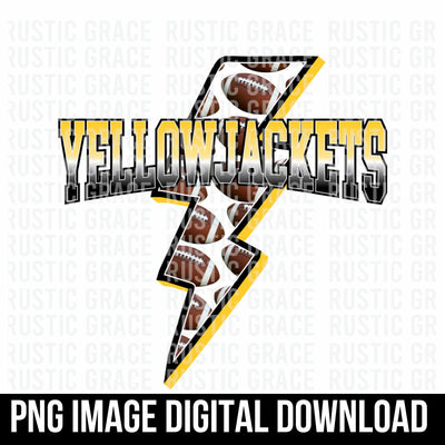 Yellowjackets Football Lightning Bolt Digital Download