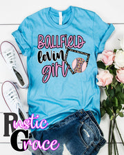 Ballfield Lovin' Girl Transfer - Rustic Grace Heat Transfer Company