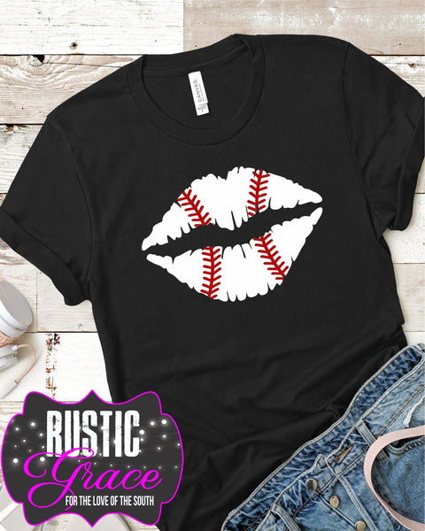 Baseball Lips Transfer - Rustic Grace Heat Transfer Company