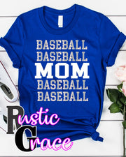 Baseball Mom Split Lettering Transfer - Rustic Grace Heat Transfer Company