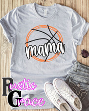 Basketball Mama Circle Transfer - Rustic Grace Heat Transfer Company