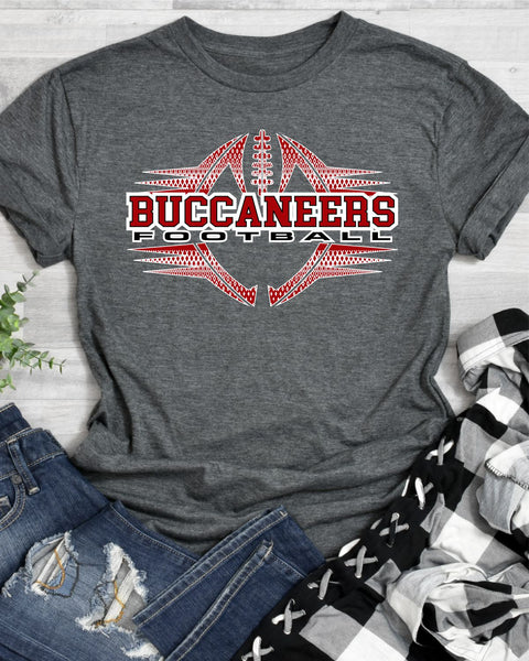 Buccaneer Football Two Tone Outline Transfer - Rustic Grace Heat Transfer Company