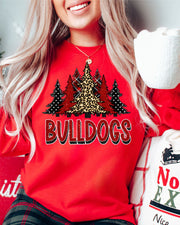 Bulldogs Christmas Trees Transfer - Rustic Grace Heat Transfer Company