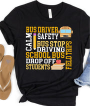Bus Driver Typography Transfer - Rustic Grace Heat Transfer Company