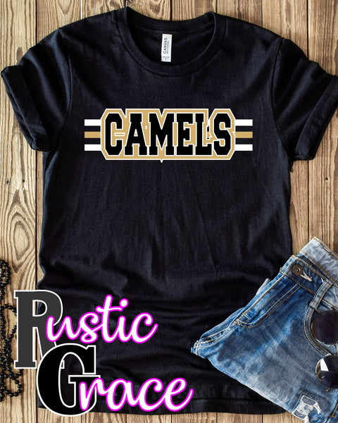 Camels Word with Stripes Transfer - Rustic Grace Heat Transfer Company