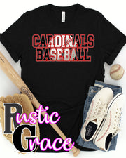 Cardinals Baseball Words Transfer - Rustic Grace Heat Transfer Company