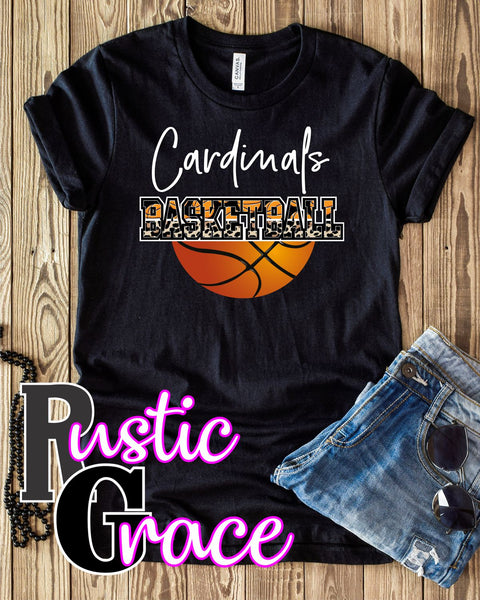 Cardinals Basketball Half Ball Transfer - Rustic Grace Heat Transfer Company