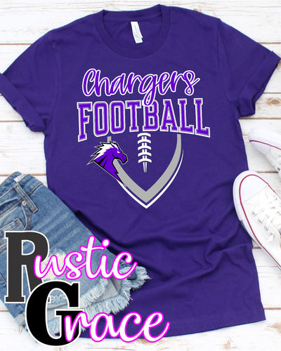 Chargers Football Outline Transfer - Rustic Grace Heat Transfer Company