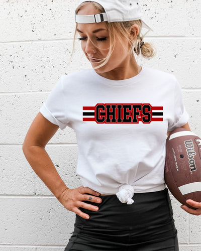 Chiefs Word with Lines Transfer - Rustic Grace Heat Transfer Company